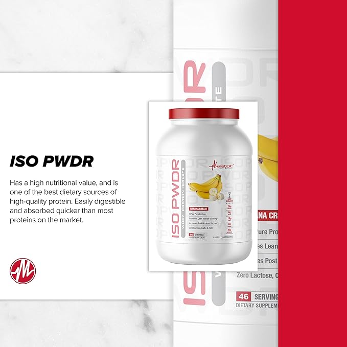 Metabolic Nutrition Whey Protein Isolate ISO PWDR Butter Pecan Cookie 3.04lb 23 Servings 26g Protein Fast Digesting Zero Carbs Delicious Flavor Very Low Carbs &amp Fat Zero Lactose