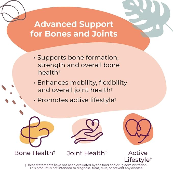 Body Kitchen Mega Osteo Vegan Bone &amp Joint Support Supplement with Bonolive K2VITAL MK-7 Vegan Vitamin D3 &amp Albion Calcium 60 Vegetable Capsules
