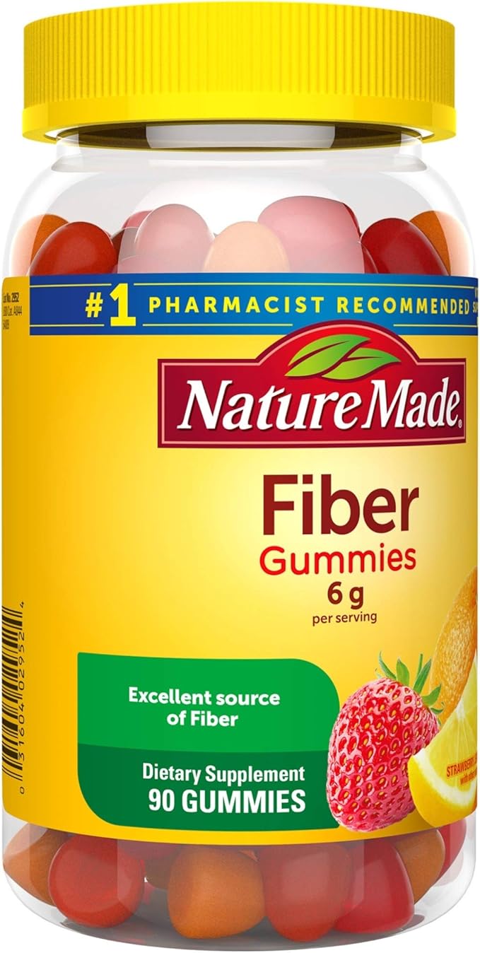 Nature Made Fiber 6 g Dietary Supplement for Digestive Health Support 90 Fiber Gummies 30 Day Supply
