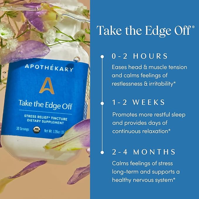 Apothékary All Day Stress Duo Herbal Supplement Liquid Drops Contains Wine Down 30 Servings and Take The Edge Off 30 Servings Support Relaxation Stress Relief and Natural Sleep 60 Servings