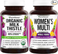 FarmHaven Milk Thistle Capsules and Multivitamin for Women | 22 Essential Nutrients Fruits &amp Veggies Womens Multivitamin | Boosts Energy Immune Heart Health Bundle