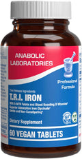 Slow Release Iron Supplement with Vitamin C - High Absorption Gentle Iron with Vitamin C for Women with Methyl B Complex for Maximum Benefits - Stomach Friendly Vegan &amp Made in The USA - 60 Servin