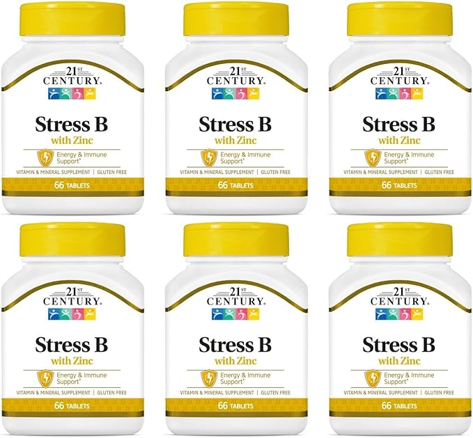 21st Century Vitamin B-Complex with Zinc Tablets 66 Count (6 Pack)