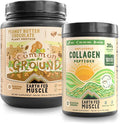 Earth Fed Muscle Wellness Bundle – Common Ground Plant Protein (Chocolate Peanut Butter) + Collagen Peptides – Muscle Recovery Joint &amp Skin Support – 2-Pack