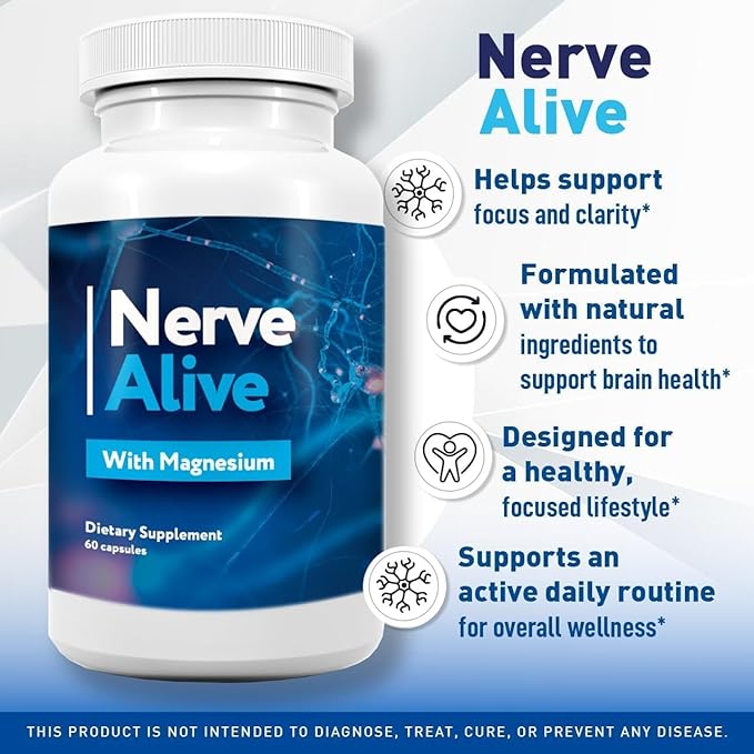 (3 Pack) - The Official Nerve Alive Support Supplement for Neuropathy with Magnesium Advanced Formula Supports Healthy Function &amp Comfort Reviews - 60 Capsules