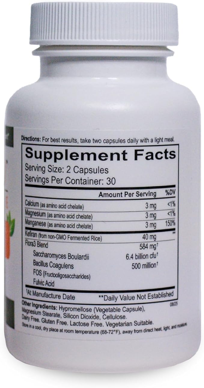 Lane Innovative Kefiran Supreme – Concentrated Kefir-Derived Synbiotic with 2× Kefiran Probiotics &amp Prebiotics Vegetable Capsules Gluten-Free 30 Servings