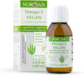 NORSAN Omega-3 Vegan - Liquid Algae Oil - High-Dose 2000mg Omega-3 per Serving | Supports Heart Brain &amp Eye Health* | Non-GMO Sustainable &amp Vegan-Friendly | 3.4 fl oz Bottle (100ml)