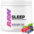 RAW Natural Sleep Aid Supplement - Relaxation Enhancer &amp Mood Support with Melatonin Magnesium Zinc L-Tryptophan &amp Lemon Balm Extract to Relax &amp Calm the Mind &amp Body - 30 Servings