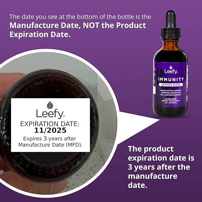 Leefy Organics Immunity Defense Blend - Organic Immune Support Supplement Fast Absorbing Immunity Supplement Immune Boosters for Adults Immune Boost Immune System Booster Immunity Boost - 2 Oz
