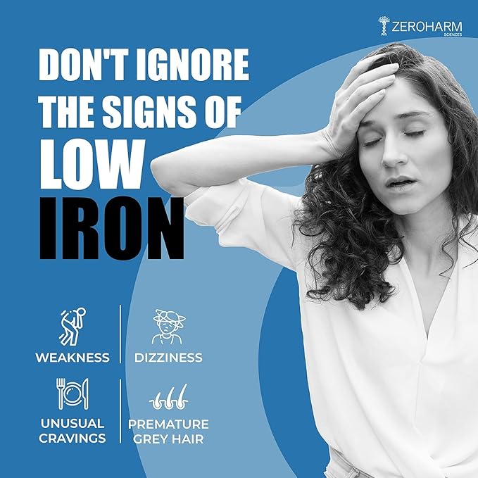 ATS Iron with Zinc &amp Folic Acid tablets | Plant based Iron Folic Zinc | Iron supplements for anemia | and strength| Enhances brain function |