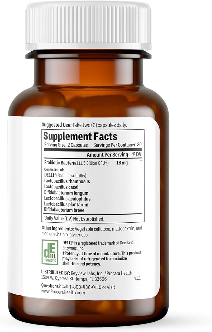 Procera Immune Probiotic 11 Billion CFU - 7 Probiotic Strains - Boost Defenses - Improve Digestion - Cleanse Intestinal Tract - Cold - Flu - Sick - Digestive &amp Immune Health - Lactobacillus - 30 C