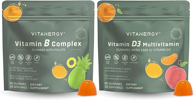 Women’s B Complex + Multivitamin with D3 + K2 Gummies Sugar Free Made in USA