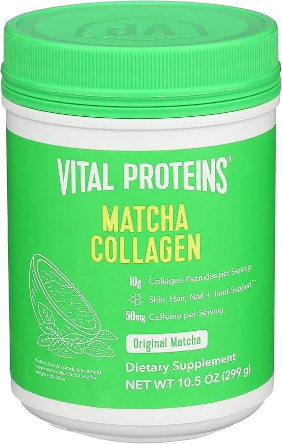 Vital Proteins Matcha Collagen Peptides Powder Supplement Matcha Green Tea Powder 10.5 oz Original Flavored
