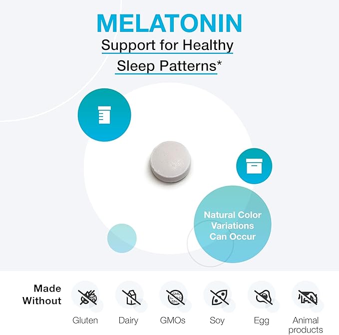 XYMOGEN Melatonin - 3 mg Melatonin Supplement - Sleep Pattern &amp Circadian Rhythm Support - Quick-Dissolve Tablet - Vegan &amp Gluten-Free - Peppermint Flavor - 60 Tablets
