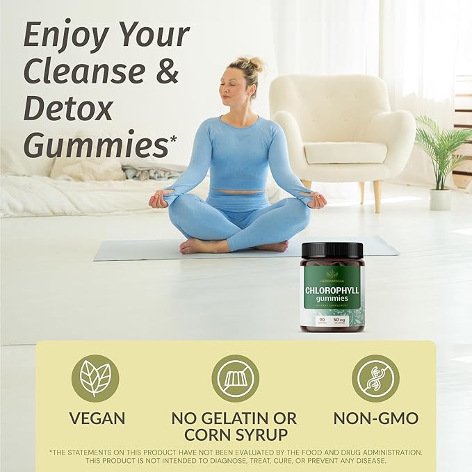 HERBAMAMA Milk Thistle and Chlorophyll Kit - Bundle of Milk Thistle Gummies &amp Chlorophyll Gummies - Vegan Non GMO Gelatin-Free - 2 Pack