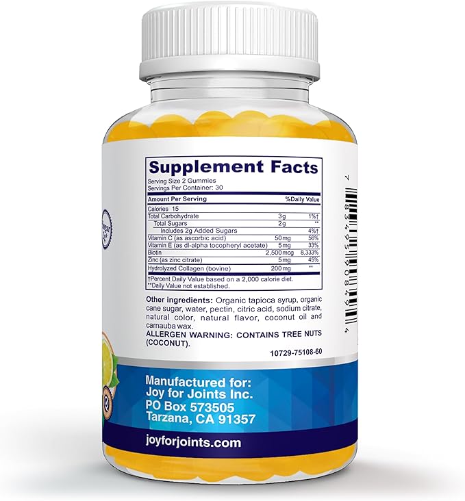 Collagen + Zinc Oyster Extract - Hair Growth Vitamins Gummies + Energy Boost
