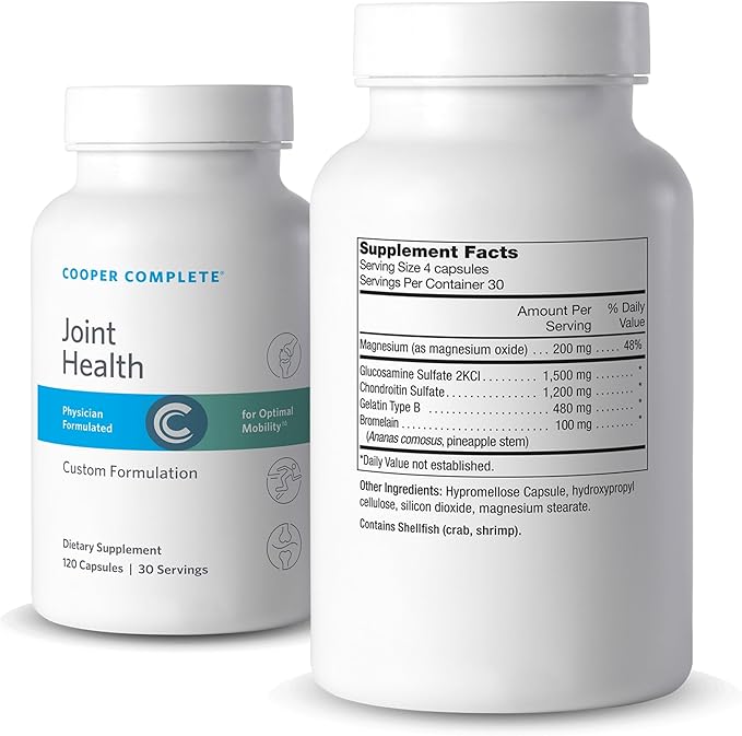 Cooper Complete - Joint Health Supplement - Glucosamine Chondroitin Gelatin Bromelain - 30 Servings per Bottle. Pack of 3