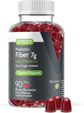 Viteey Prebiotic Fiber Gummies for Adults 7g - Gut Health &amp Digestive Soluble Fiber Supplement Gummies - Zero Sugar Added Vegan Gluten-Free - 90 Count
