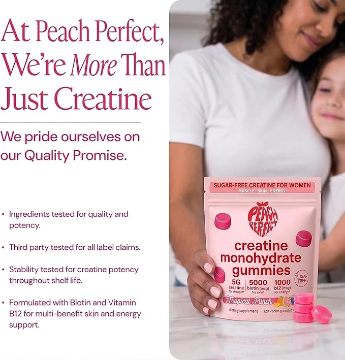 Peach Perfect Creatine Blend for Women – Micronized Creatine Monohydrate with BCAA &amp Collagen for Glute Strength Support