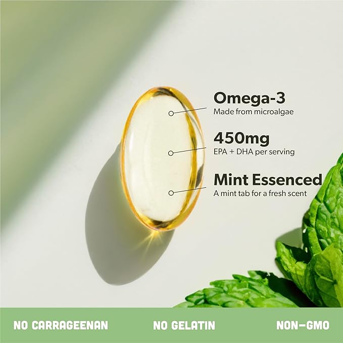 Vegan Omega 3 180 Softgels &amp Algae Calcium &amp Vitamin B Complex Bundle - Plant Based DHA &amp EPA Calcium Supplement from Red Algae Essential B Vitamins