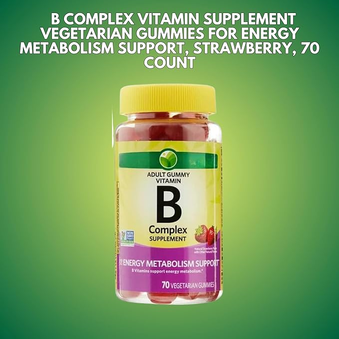 KP+ Vitamin B Complex | 70 Vegetarian Gummies | Supports Energy Metabolism &amp Nervous System Health | Strawberry Flavor | Pack of 1
