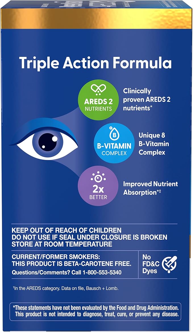 PreserVision AREDS3 Eye Vitamins #1 Eye Doctor Recommended Brand AREDS 2 Formula with 8 B-Vitamin Complex Promotes Healthy Cellular Eye Function* 3-in-1 Macular Supplement 120 Softgels