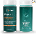 iwi Omega-3 Sport &amp Brain Omega-3 Bundle 30 Servings Vegan Plant-Based Algae Omega 3 with EPA + DHA Krill &amp Fish Oil Alternative No Fishy Aftertaste