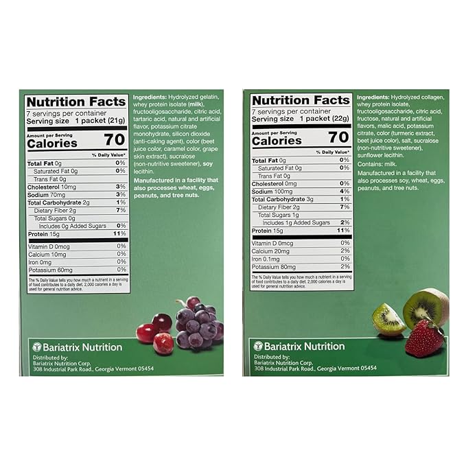 PROTIFIT - High Protein Cranberry Grape &amp Strawberry Kiwi Fruit Drink 2 Pack 15g Protein Low Calorie Sugar Free Ideal Protein Compatible 7 Servings Per Box (2 Pack)