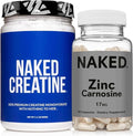 NAKED Zinc Carnosine 17mg (60 Capsules) + NAKED Pure Micronized Creatine Monohydrate 500g (100 Servings) – Vegan Non-GMO Gluten Free Soy Free