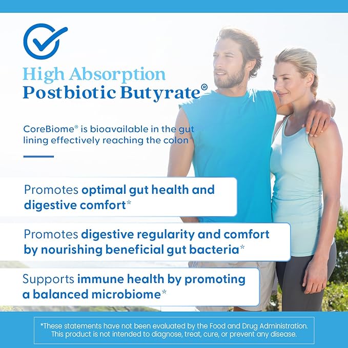 Doctor's BEST High Absorption Postbiotic Butyrate Featuring Corebiome Gut &amp Immune Health Non-GMO Gluten Free Soy Free Vegan 30 Liquid Veggie Caps