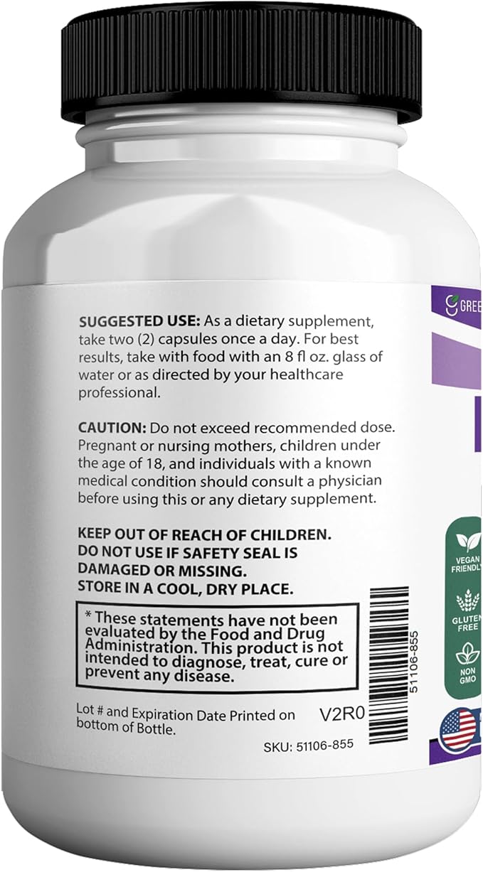 NervoLyn Max Maximum Strength Nerve Support Supplement 60 Capsules with Vitamin B Complex Vegan Gluten Free Non-GMO 30 Day Supply (2)