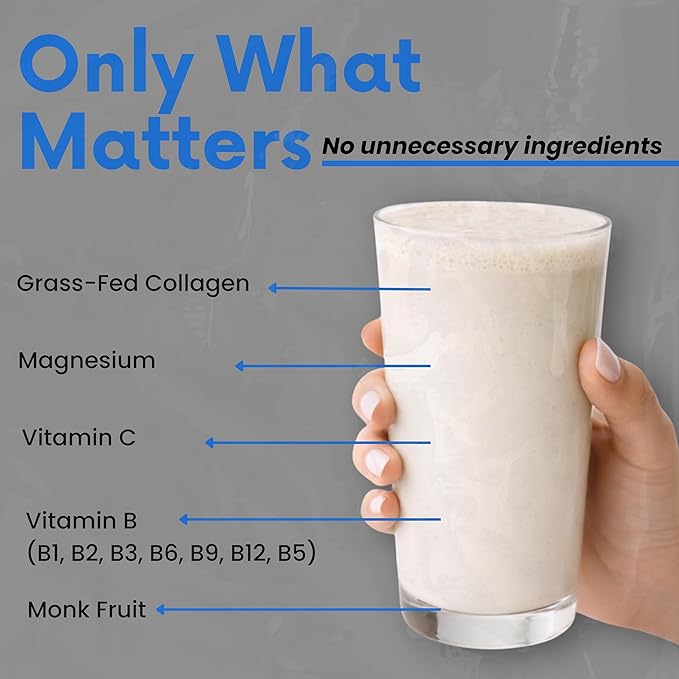 NutriDinner by Nutrillermo | Grass-Fed Collagen Protein Powder | Collagen with Magnesium B-Vitamins | Collagen Supplement for Sleep and Recovery (149 Vanilla)