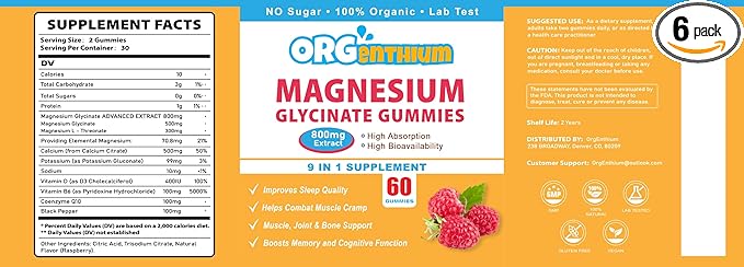 Magnesium Gummies - 360 Ct | Magnesium Glycinate Supplements