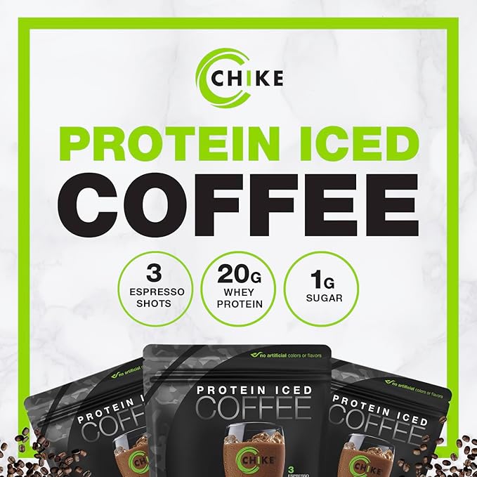 CHIKE Triple Shot Espresso &amp Cream Protein Iced Coffee 20 G Protein 3 Shots Espresso 1 G Sugar Keto Friendly and Gluten Free 14 Servings (15.8 Ounce)…