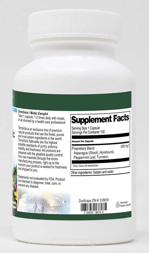 Peppermint Asparagus Turmeric and More - 450 mg (100 Capsules ZIN: 518616) - 3 Pack