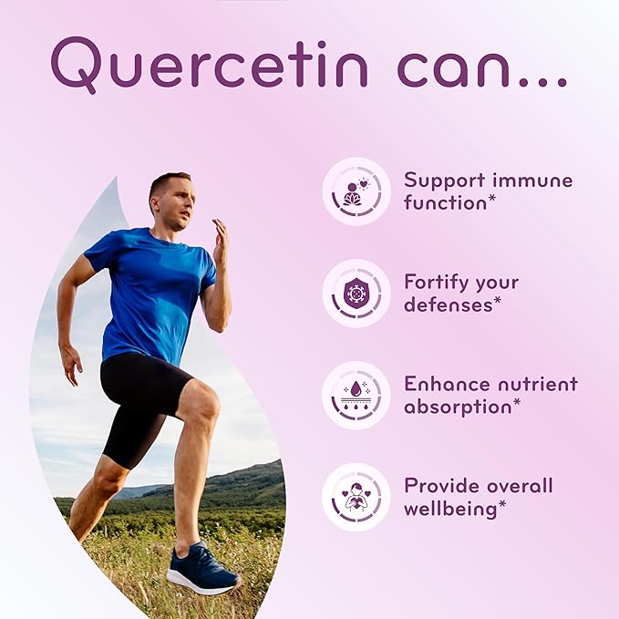 Advanced Zinc Quercetin with Bromelain Formula - Triple Immune Support Quercetin Complex for Daily and Seasonal Immune System Wellness Support - Made in a cGMP American Facility (Single)