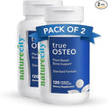 NatureCity True-Osteo Bone Support Supplement – Plant-Based Formula with AlgaeCal Calcium Magnesium Vitamin D3 K2 &amp Silicon | Gentle on Stomach (120 Veggie Capsules) (Pack of 2)