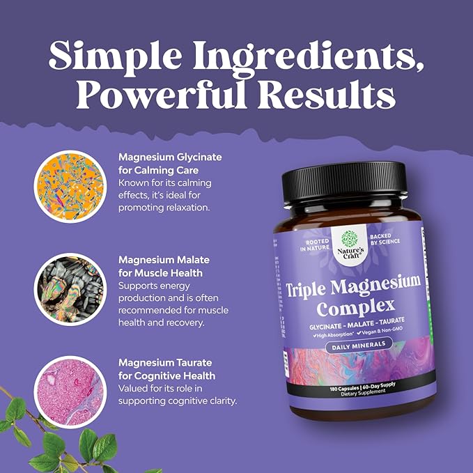 Bundle of High Absorption Magnesium Sleep - L-Threonate Apigenin Theanine for Sleep &amp Rest - Melatonin Free and Triple Magnesium Complex Supplement - Magnesium Glycinate Malate &amp Taurate Blen