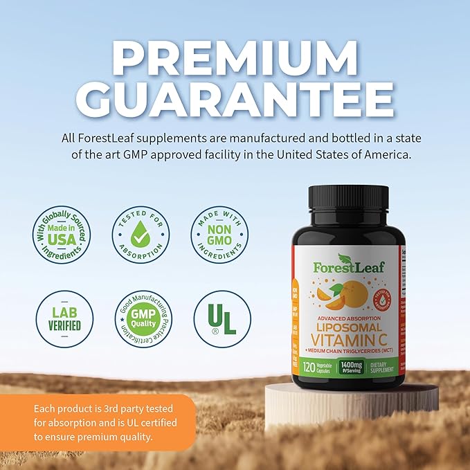 ForestLeaf Immune Support Supplement with Vitamin C + Quercetin for Immunity - Immune Boosters for Adults with Liposomal VIT C Quercetin &amp Stinging Nettle - 2 in 1 Immune System Defense Booster
