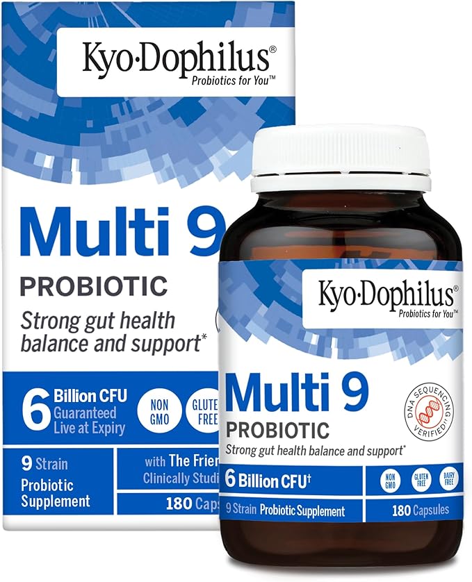 Kyolic Kyo-Dophilus Multi 9 Probiotic Strong Gut Health Balance and Support* 180 Capsules