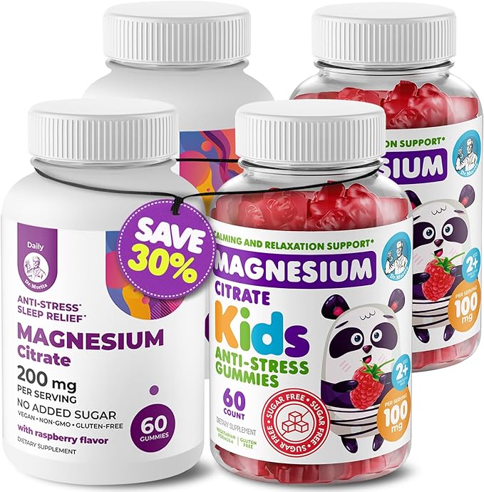 Kids Magnesium Gummies Sugar-Free 120 Count and Magnesium Gummies Sugar-Free 120 Count - Calm Magnesium Gummies Supplement for Children Sugar-Free Magnesium Calm Chews for Kids &amp Adults