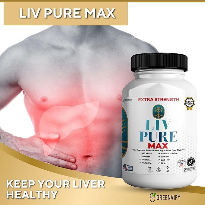 Liv Pure Max Extra Strength Liver Support Supplement 60 Veggie Capsules with Milk Thistle and Natural Ingredients (10)
