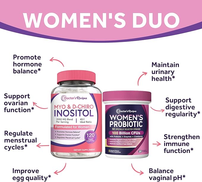 Doctor's Recipes Microflora &amp Hormone Balance Bundle - Vaginal Urinary Digestive Immune &amp Reproductive Health for Women
