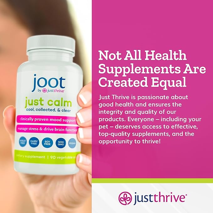 Just Thrive - Just Calm - Cortisol Manager - Calming Memory and Mood Support Supplement - Vegan 90 Calm Capsules