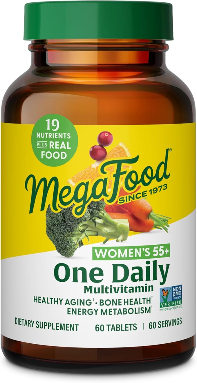MegaFood Women Over 55 One Daily Supports Optimal Health and Wellbeing Multivitamin and Mineral Dietary Supplement Vegetarian 60 tablets (60 servings)