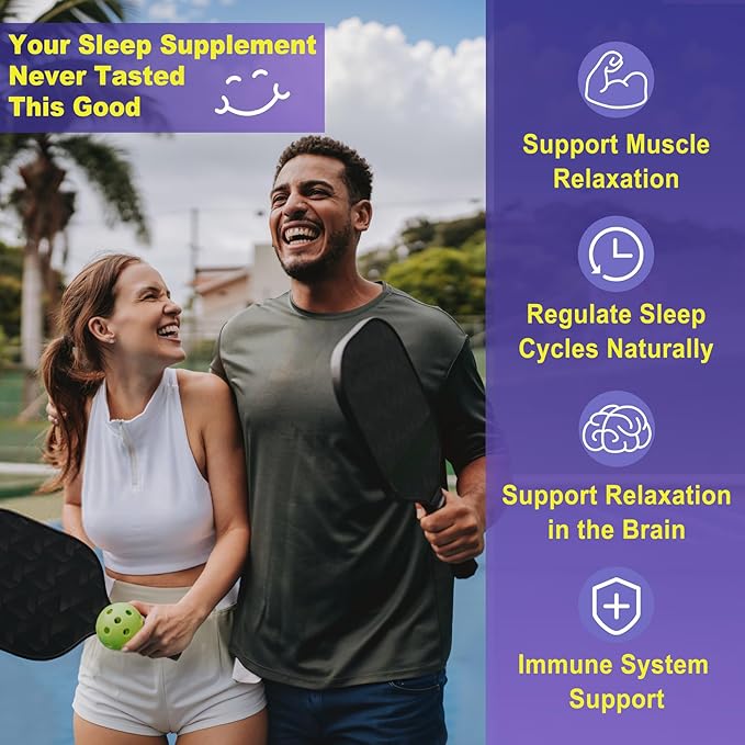 Melatonin Free Sleep Gummies with Magnesium Glycinate GABA 5-HTP L-Theanine Valerian Chamomile Lemon Balm Vitamin D3 &amp B6 - Hormone &amp Drug- Free Non-Habit FormingSugar Free