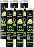 Auric Liv365 Liver Detox Supplement 120 Tablets | Lemon Flavour Advanced Herbal Formula for Liver Health Detox &amp Cleansing
