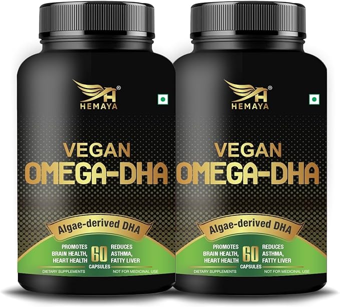 Viva Omega 3 Vegetarian Capsules for Men and Women with DHA Rich Algae Extract &amp Epa 500 Mg Helps Maintain HDL Levels for Joints Healthy Heart Eyes (60 Vegan Capsules Pack of 2)