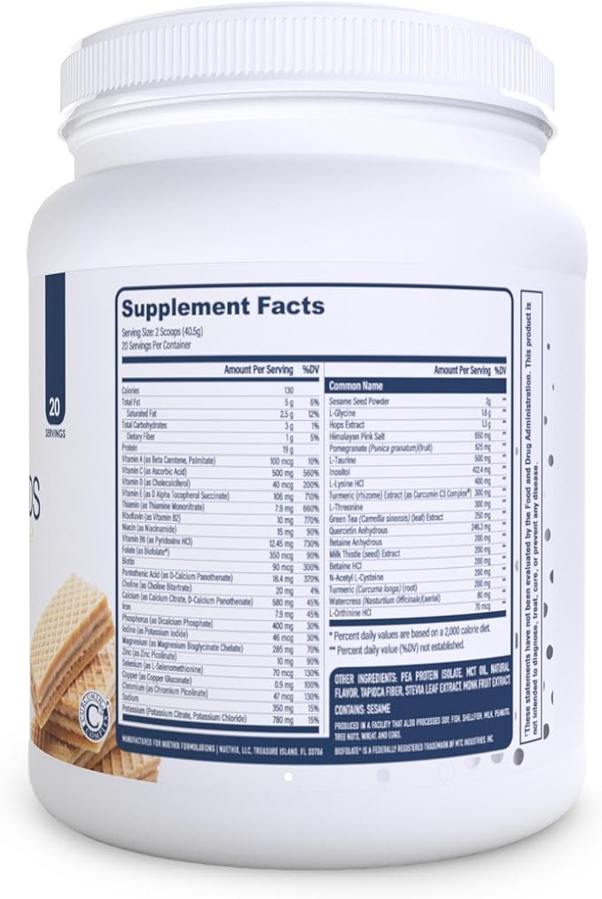 NuEthix Formulations Medipure DS with Pea Protein Phase 1 &amp 2 Detoxification System Supplement to Help Support the Body’s Natural Detoxification Process Vanilla Wafer (Non-Caffeinated) 20 Servi