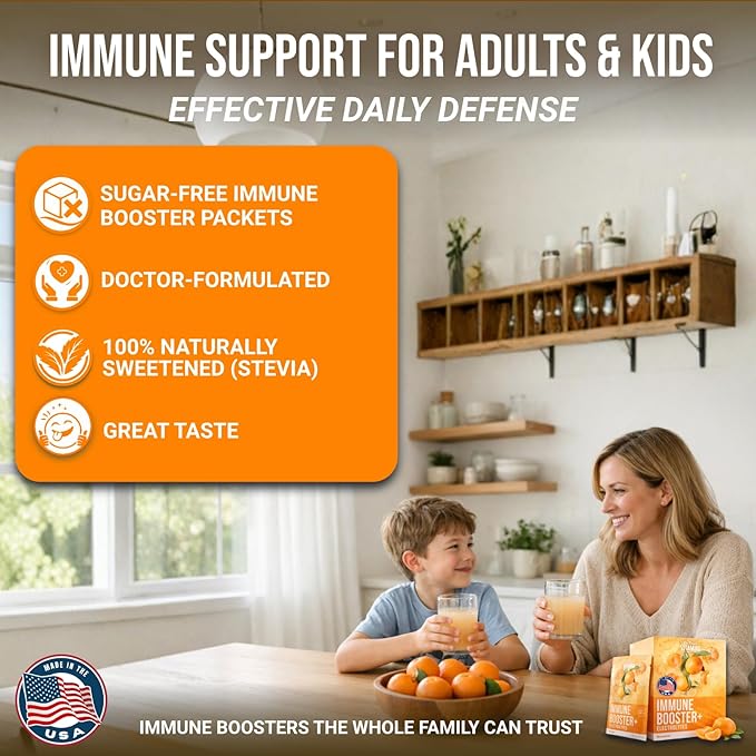 Dr. Price’s Electrolyte &amp Vitamin C Powder Packets – Immune Support Mandarin 20 Packs | 1000mg Vitamin C + Zinc 72 Trace Minerals | Sugar-Free Doctor-Formulated for Kids &amp Adults Made in